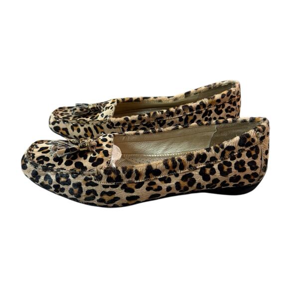 Sperry Top Sider Leopard Print Calf Hair Loafers with Tassels Sz 12 - Picture 1 of 11
